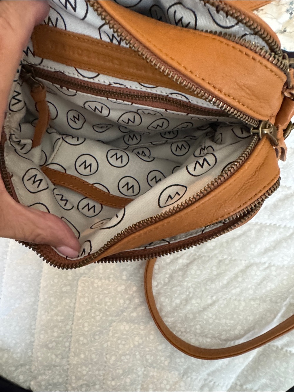 Wanderers Manhatten Tan Full-Grain Leather Crossbody Bag - Picture 5 of 5
